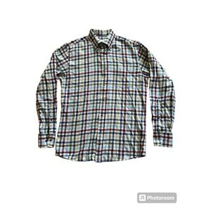 Peter Millar Mens Plaid 100% Cotton Long Sleeve Button Down Casual Shirt Sz S